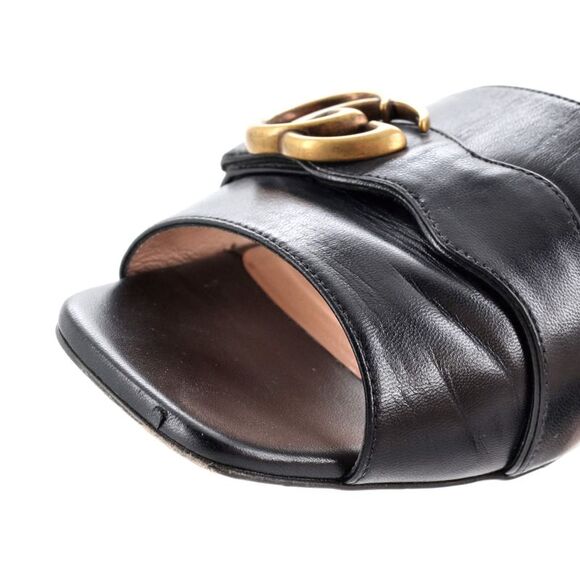 Gucci Women's GG Marmont Slide Sandals Leather Black - Picture 5 of 6